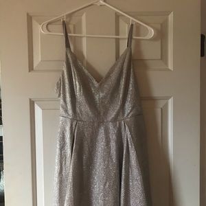 Lulus silver skater dress M